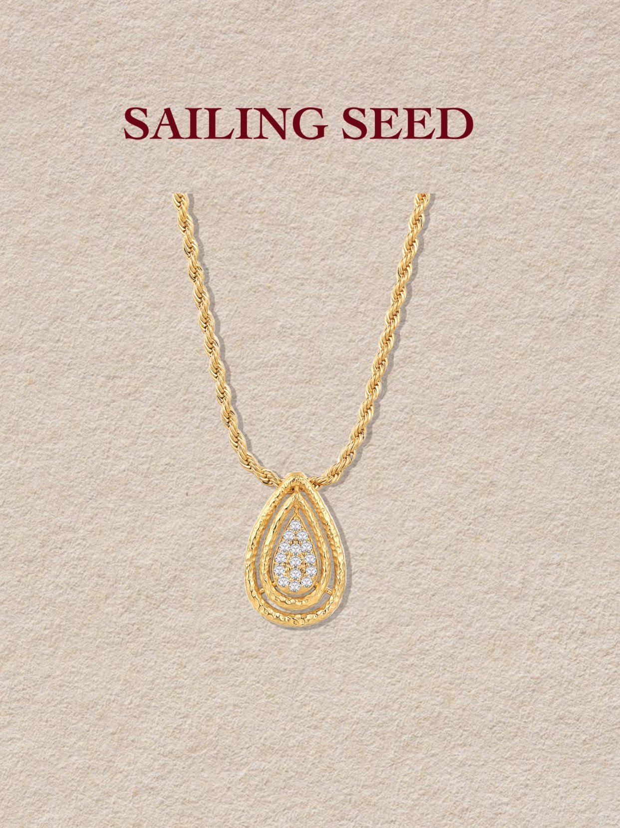 Tidal Trace Gold Teardrop Twist Chain Necklace