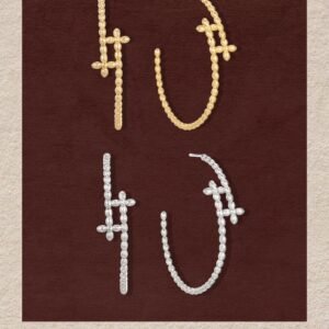 Wind-started Lilac Cross Flower Hoop Earrings